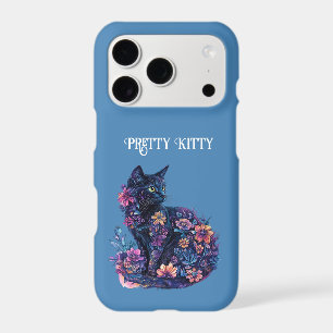 Chat bleu noir Fleurs Joli Minou