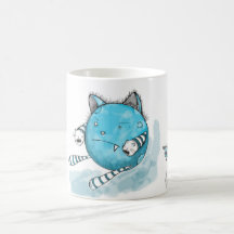 Chat bleu - tasse de monstre