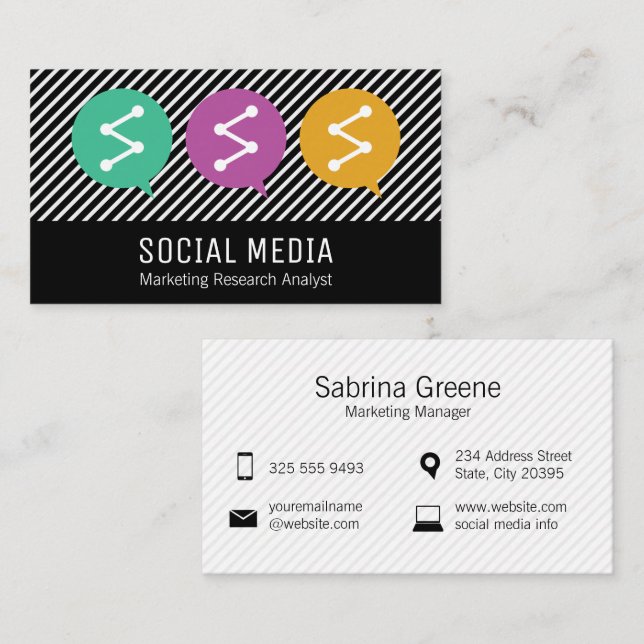 Chat Bubble Icons | Network | Marketing Business Card (Front/Back)