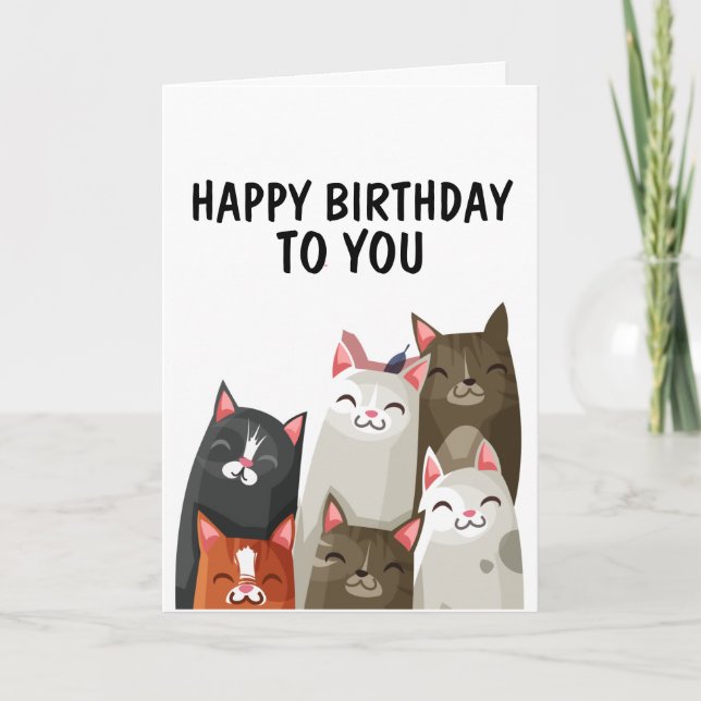 CHAT CARTE D'ANNIVERSAIRE, DE MOI ET DE MON ÉQUIPA (Devant)