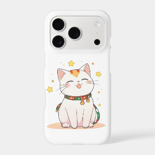 Chat Chanceux avec Design Kawaii Étoiles