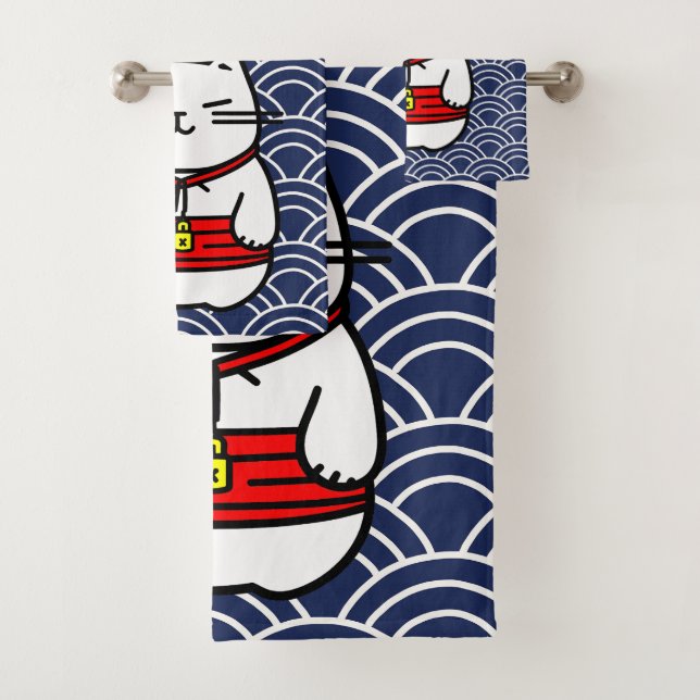 Chat chanceux japonais ou Maneki-Neko (En situation)