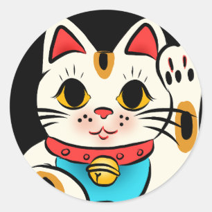 Chat chanceux Maneki Neko autocollants