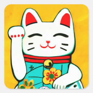 Chat chanceux Maneki Neko autocollants