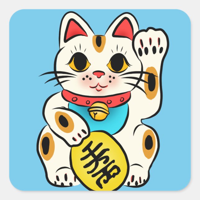 Chat chanceux Maneki Neko autocollants (Devant)