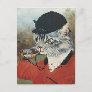 Chat chasseur postcard