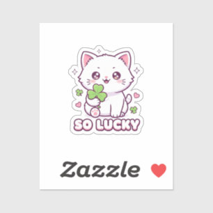 Chat Chinois Chanceux Maneki Neko Avec Autocollant