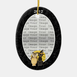 Chat & Chouette Halloween Ornement Mariage