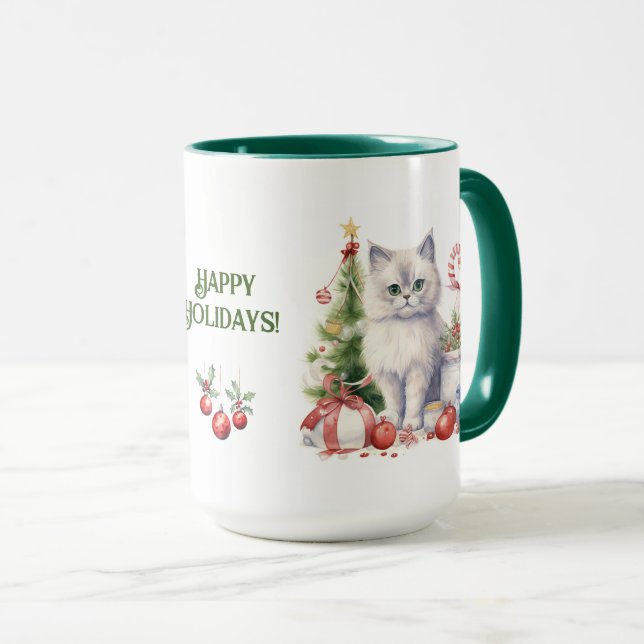 Chat Christmas Mug (Devant droit)