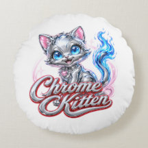 CHAT CHROME  coussin de jet en coton