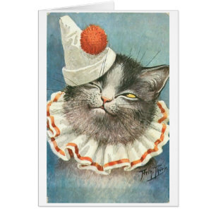 Chat comique vintage de clown,