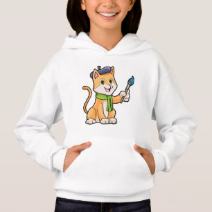 Chat comme Peintre avec pinceau et écusson