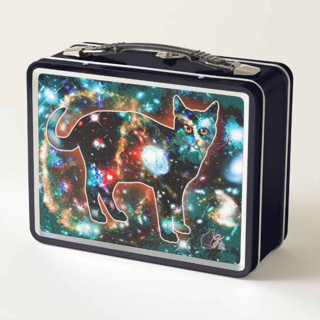 Chat cosmique Gamma Lunchbox métallique (Dos)