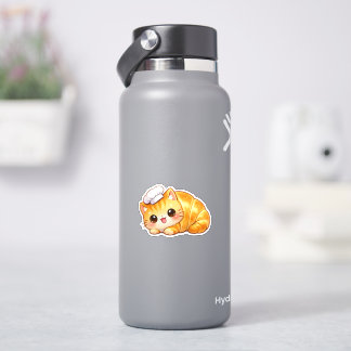 Chat Croissant Mignon Autocollant Vinyle Kawaii Bo