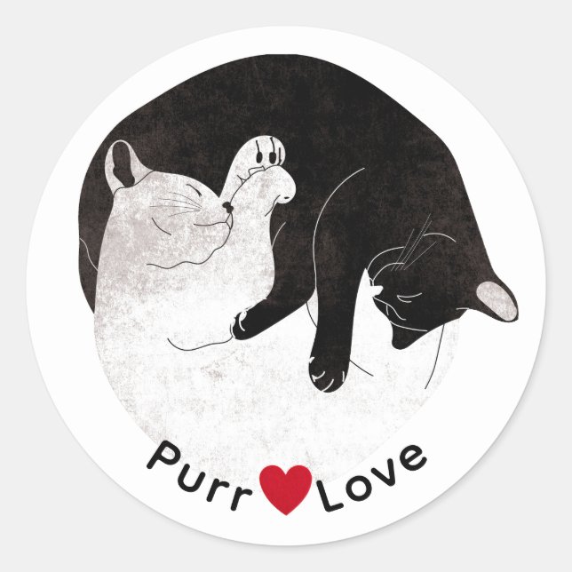 Chat Cute Kitten Purr Love Sticker (Devant)