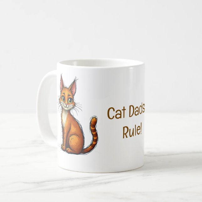 Chat Dads Règle de la tasse - un cadeau de Fête de (Devant gauche)