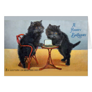 Chat d'Anniversaire Vintage