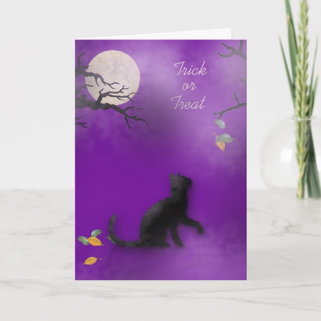 Chat dans la carte d'Halloween de ist (Devant)