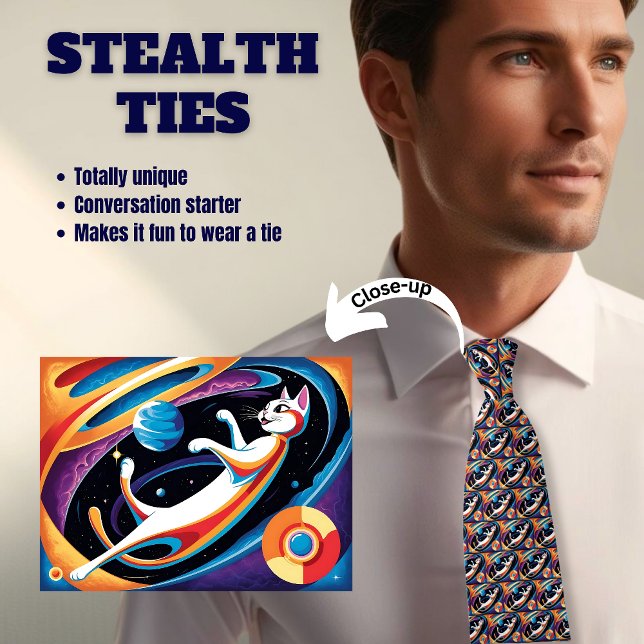 Chat Dans Le Cravate De La Stealth De L'Espace Ext (Créateur téléchargé)