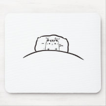 Chat dans le tapis de souris de lit, chat mignon d
