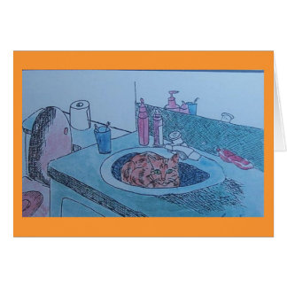chat dans l'évier