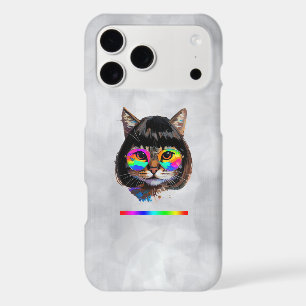 Chat dans une perruque + Lunettes de soleil (Peint