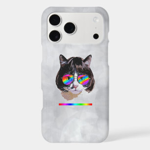 Chat dans une perruque + Lunettes de soleil (Peint