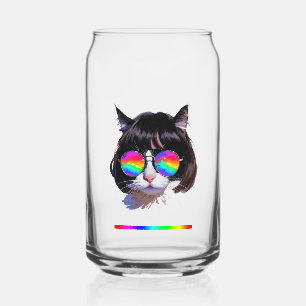 Chat dans une perruque + Lunettes de soleil (Peint