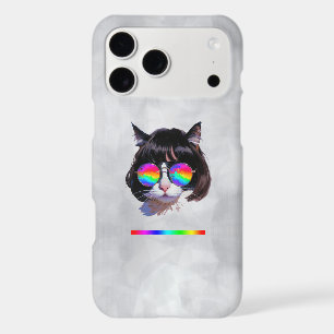 Chat dans une perruque + Lunettes de soleil (Peint