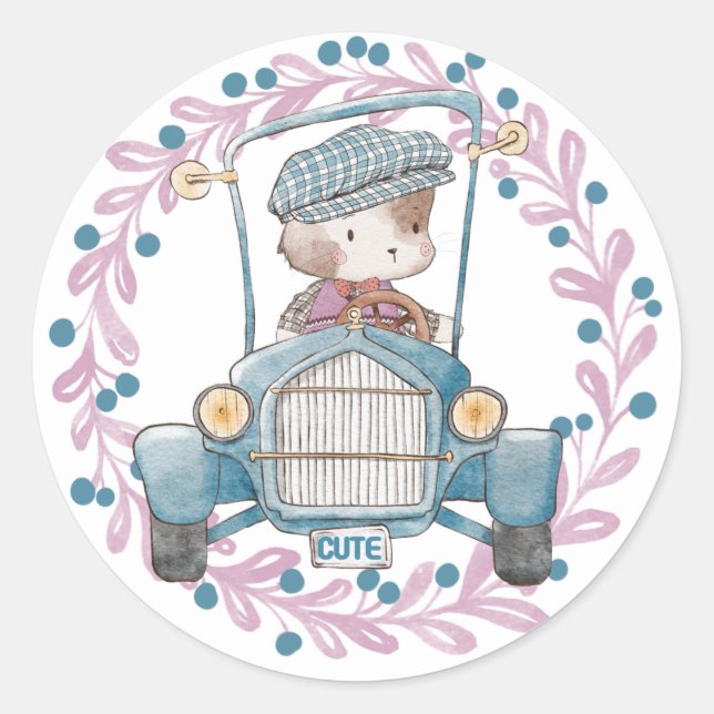 Chat Dapper dans Sticker voiture (Devant)