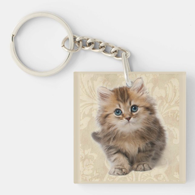 Chat de cadeau de porte - clé de photo d'animal (Devant)