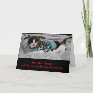 chat de calicot drôle dans la carte de Chrismas de