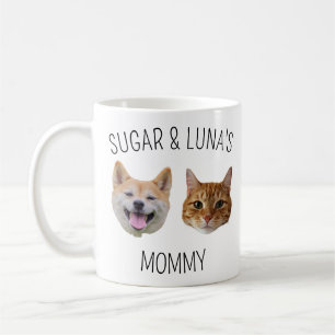 Chat de chien personnalisé visage Mug, Mug cadeau