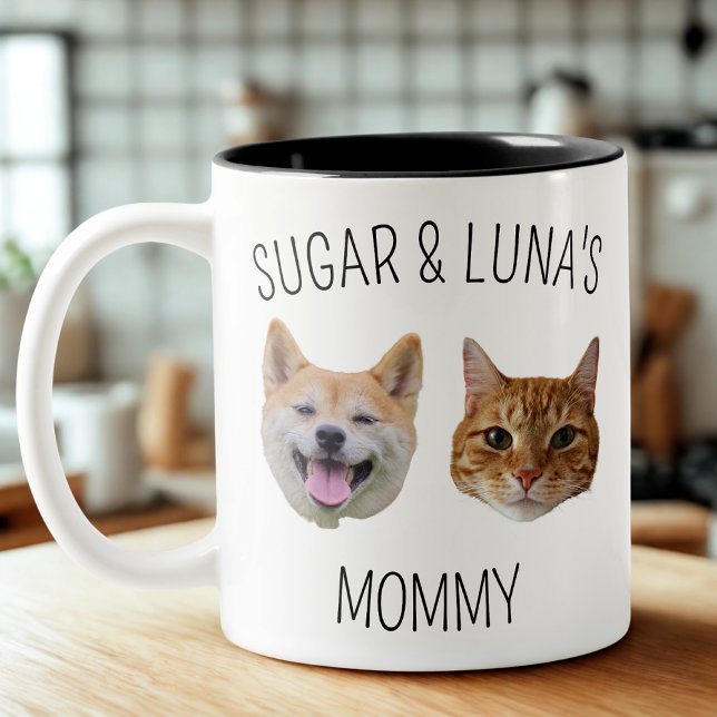 Chat de chien personnalisé visage Mug, Mug cadeau  (Créateur téléchargé)
