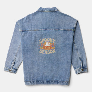 Chat de citrouille d'Halloween vintage 90s Floral