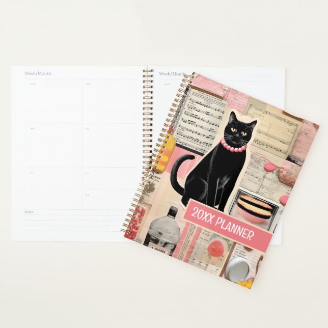 Chat de collage de musique avec gâteaux (Devant avec enveloppe)
