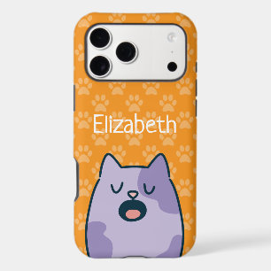 Chat de dessin animé violet drôle, Option de nom s