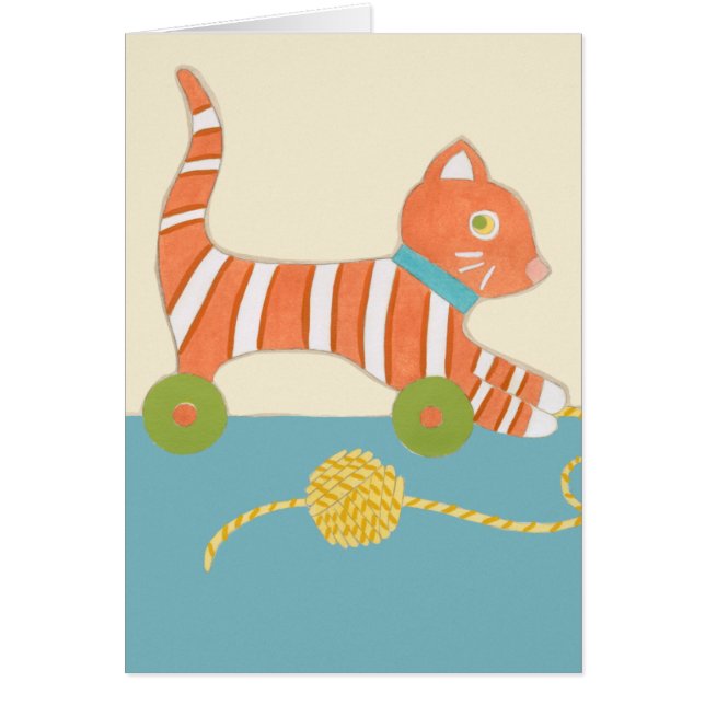Chat de jouet rayé avec balle de chaîne (Devant)