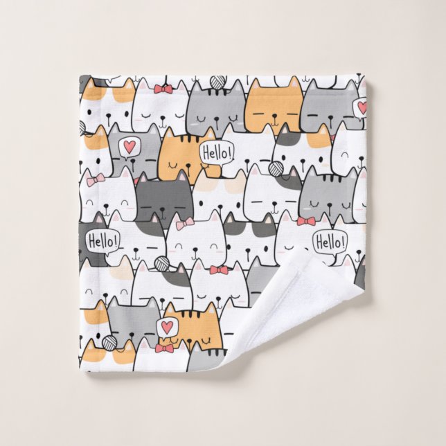 Chat de Kawaii (Gant de toilette)