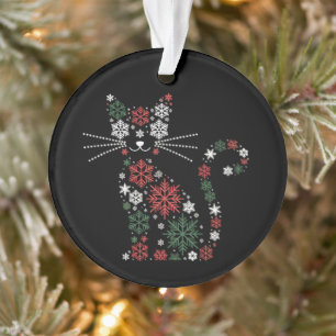 Chat de Noël a inventé des flocons de neige Drôles