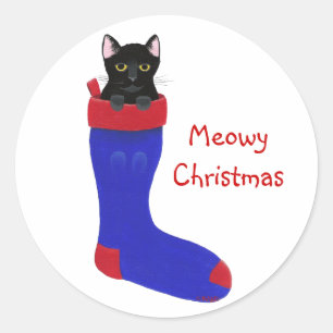 Chat de Noël, Autocollants de Noël Meowy
