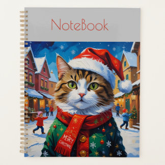 Chat de Noël festif avec un chapeau de Père Noël