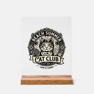 Chat de plage d'été Graphique de chat drôle - Été 