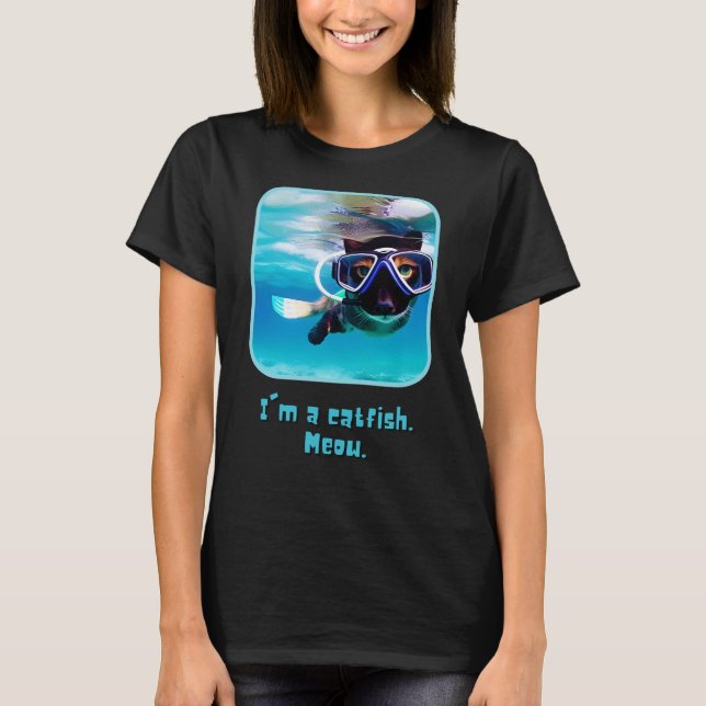 Chat de poisson - Chat amusant T-shirt Snorkeling (Devant)