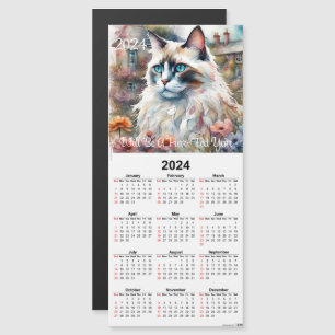 Chat de poupée dans le jardin Carte Calendrier Mag