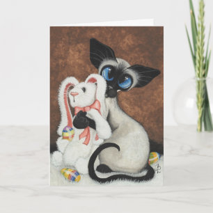 Chat de Siamese Lapin de Pâques par Carte Bihrle