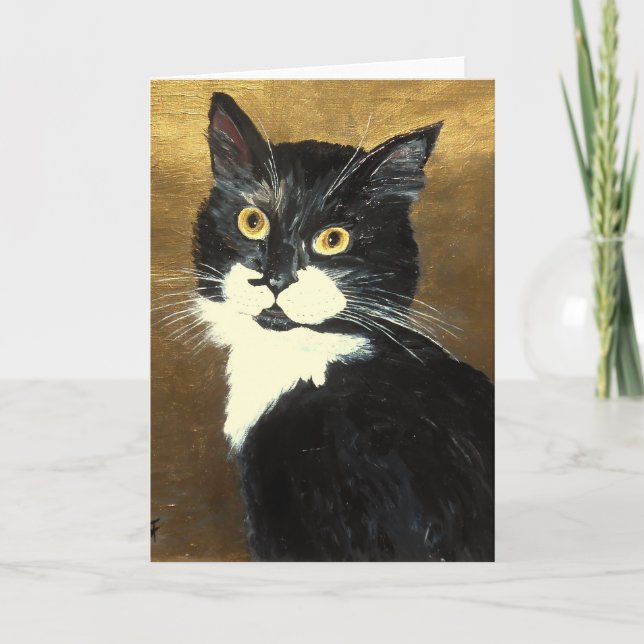 Chat de smoking - carte de voeux (Devant)
