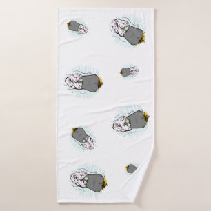 Chat de spa, serviette de Bath