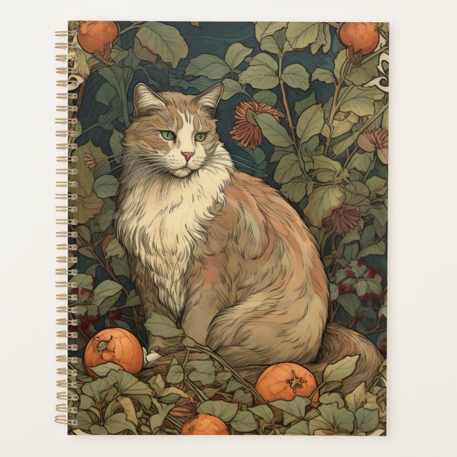 Chat de style Art Nouveau avec Plante (Devant)