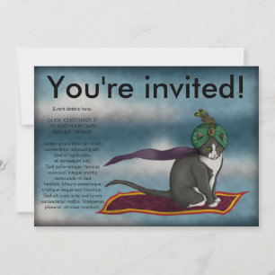 Chat de tapis magique, invitation
